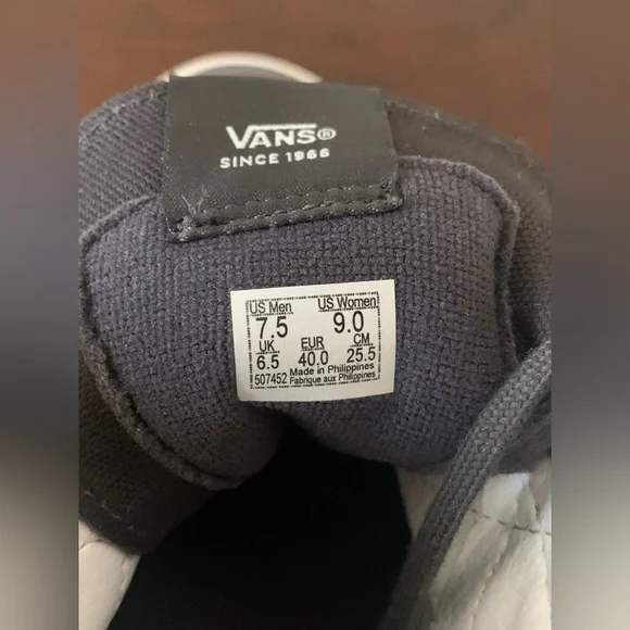 Vans Dark Grey Sk8 Hi Slim Zip - New without box - 7.5 men/9 women - Picture 5 of 7